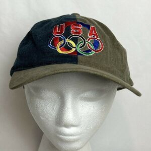Olympicap Vintage USA Olympics Blue Gray Multi Color Rings Hat Cap L Brand Rare